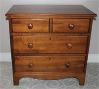 Tiger maple 3 drawer side table