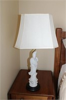 China figure on wood base 30" lamp