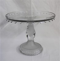 10.25 X 8.25"  pressed glass Pedestal cake plate