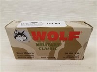 50 rounds Wolf military classic 9mm 94 gr.fmj.