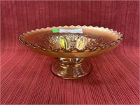 Marigold carnival glass bowl poppy pattern