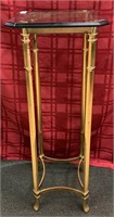 Brass Plant stand with beveled glass top 37.5" x