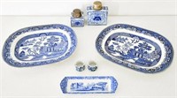 assorted lot of blue and white porcelain to