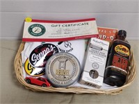 Wellesley barber gift certificate and gift basket