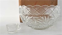 Smith Glass 20 pieces punch bowl set in