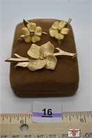 Flower Earrings & Broach