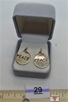 Sterling Silver "PEACE" Earrings