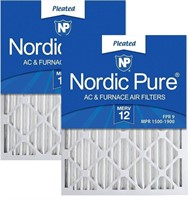 Nordic Pure 20x25x2 AC Furnace Air Filters 2 Pack