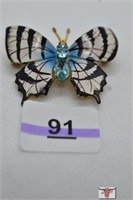 Metal Butterfly Brooch
