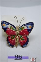 Metal Butterfly Brooch