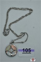 Sterling Silver and Opal Necklace and Pendant