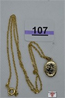 Gold Plate Necklace and Locket