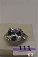 Sterling Silver Cubic Zirconia Ring Size 10