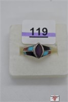 Sterling Silver Multi Stone Ring Size 7