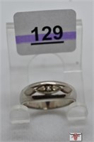 Men's 10 kt White Gold Ring w/Small Diamond Size