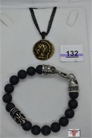Medallion Necklace and Bracelet