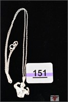 16" Sterling Silver Chain w/Bodybuilder Pendant