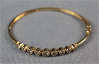 14K Gold Diamond Bangle Bracelet