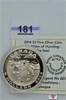 2014 $5 Fine Silver Coin in Case