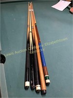 5 pool cues, need tips