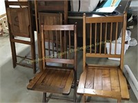 4 vintage wood folding chairs