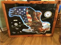 Very nicely framed American Eagle puzzle w/ Navy