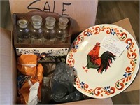 Spice containers/rack & chistmas plate & more