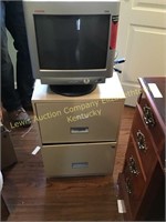 2 drawer metal filing cabinet & Compaq computer
