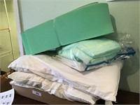 Pillows, styrofoam & adult diapers