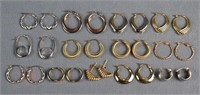 13 Pairs of Yellow & White Gold Earrings