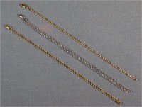 3- 14K Gold Link Necklaces