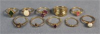 10- 10K Gold Ladies Rings