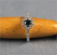 Ladies White Gold Diamond Sapphire Ring