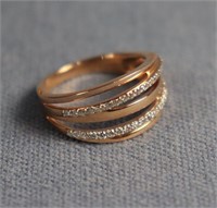 14K Rose Gold Diamond Melee Ring