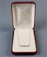 Unusual 14K White Gold Diamond Necklace