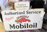 Original 1 sided porcelain Mobiloil Gargoyle sign