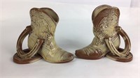 Pair of Cowboy Boot & Horseshoe Vases