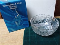 Crystal bowl / Oil lamp beveled glass