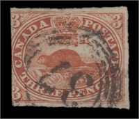 Canada Stamps #4 Used w/hole CV $225