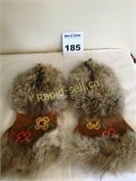 Native Beaded Fur Handmade Mitts