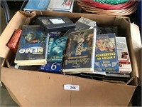 Box of VHS tapes