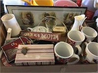 Rooster picture, mugs & wall hangings