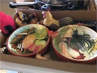 Rooster dishes & figurines