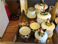 Rooster ceramic containers