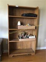 Solid wood 5 shelf wall unit 65”H x 37”W x 14”D
