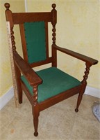 Green Upholstered Wooden Chair