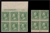 US Stamps #383 Mint DG Plate Block & Arrow Block