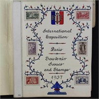 France Stamps 1937 Paris Exposition Collection on
