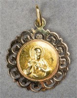 18K Yellow Gold Religious Metal Pendant