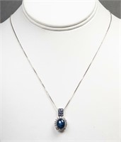 Silver Star Sapphire, Tanzanite & Topaz Necklace